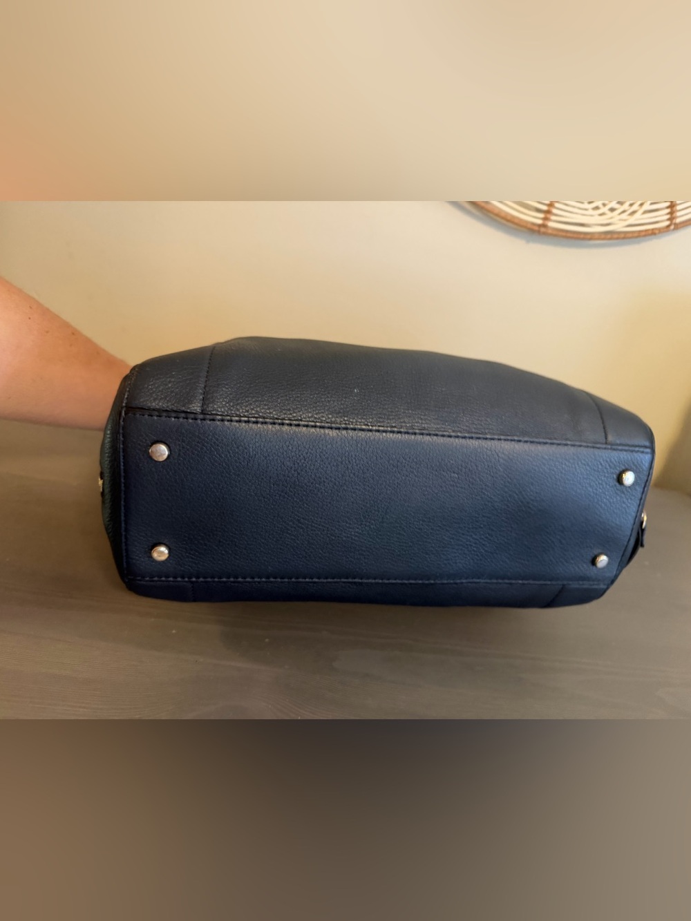 kate spade Navy Pebbled Leather Top-Handle bag - Picture 6 of 10